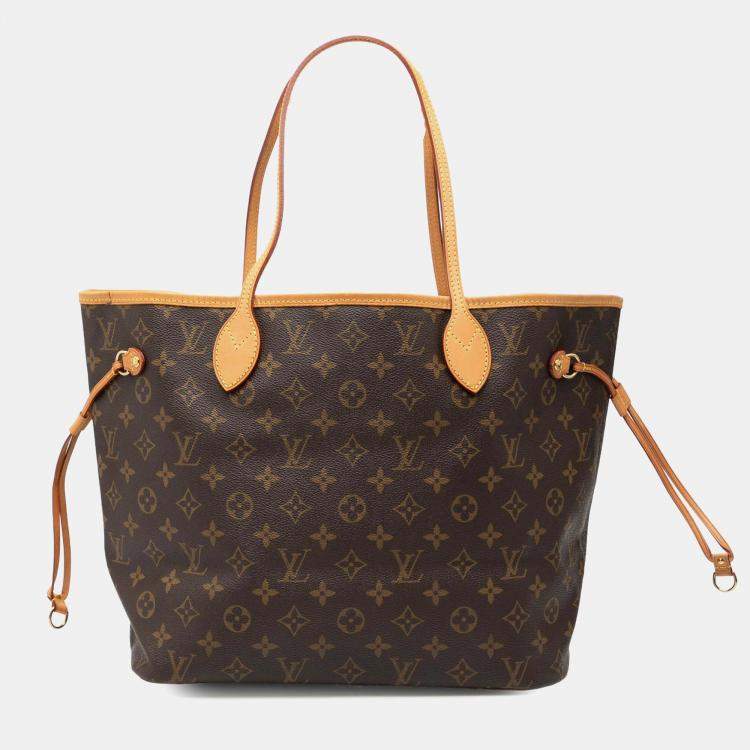 Pre Owned Louis Vuitton Brown Monogram Neverfull MM