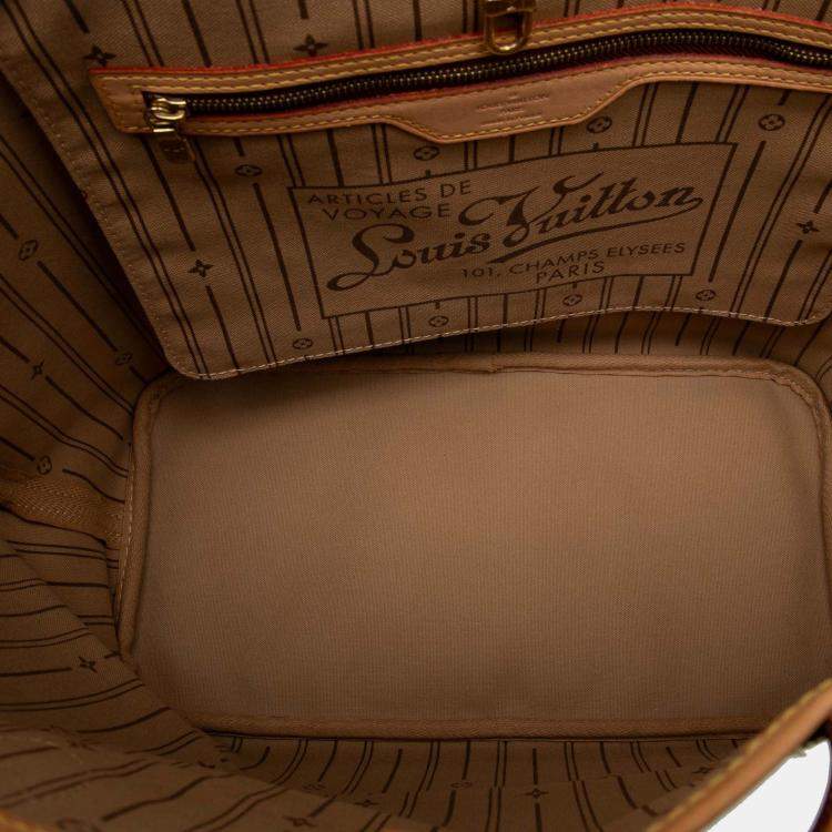 Pre Owned Louis Vuitton Brown Monogram Neverfull MM