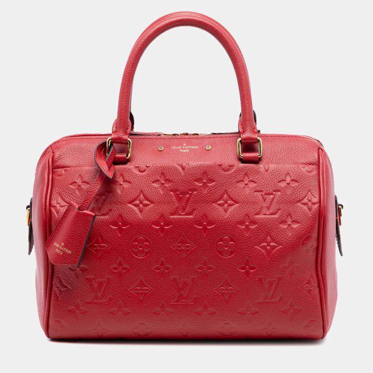 مملوكة مسبقًا Louis Vuitton Red Monogram Empreinte Speedy Bandouliere 25
