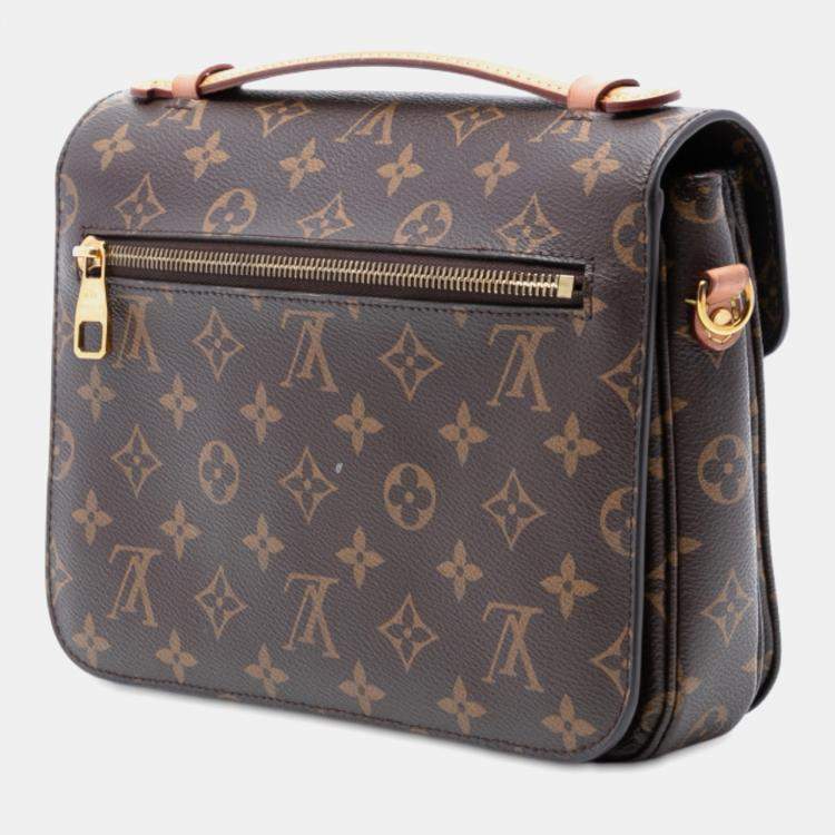 Pre Owned Louis Vuitton Brown Monogram Pochette Metis
