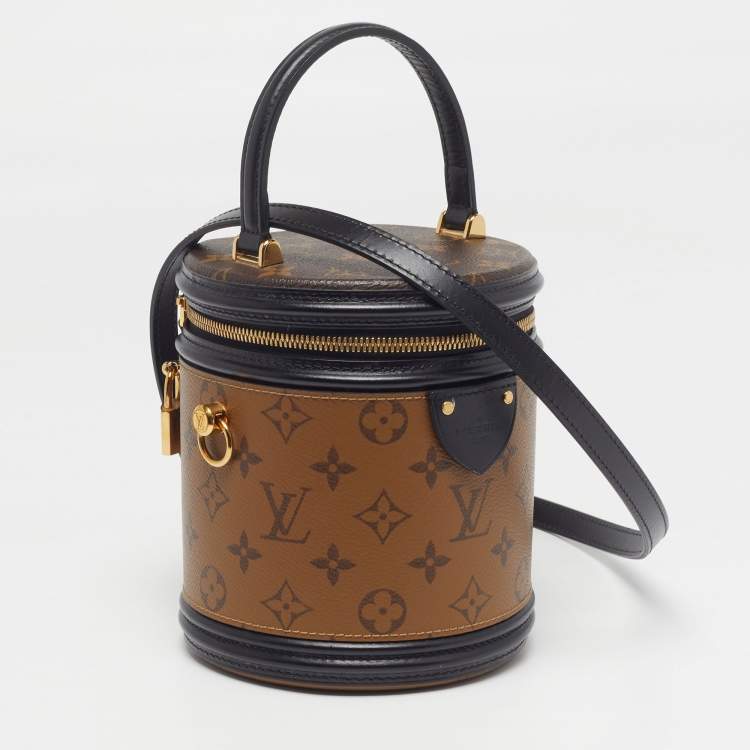 Pre Owned Louis Vuitton Cannes Monogram Reverse Canvas and Leather Bucket Bag
