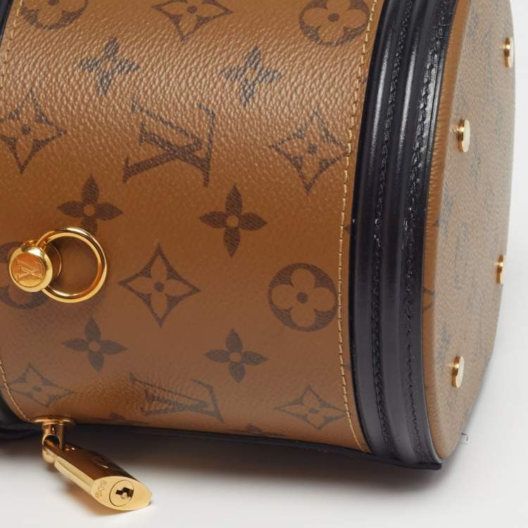 Pre Owned Louis Vuitton Cannes Monogram Reverse Canvas and Leather Bucket Bag