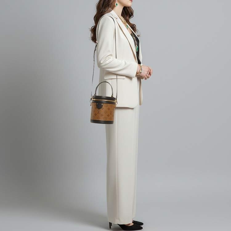 Pre Owned Louis Vuitton Cannes Monogram Reverse Canvas and Leather Bucket Bag