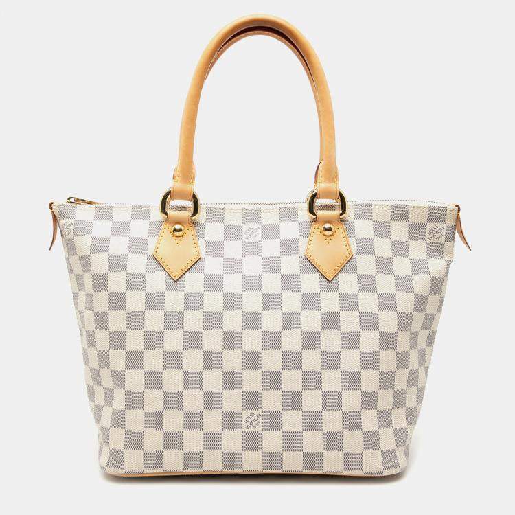 Pre Owned Louis Vuitton White Damier Azur Saleya PM