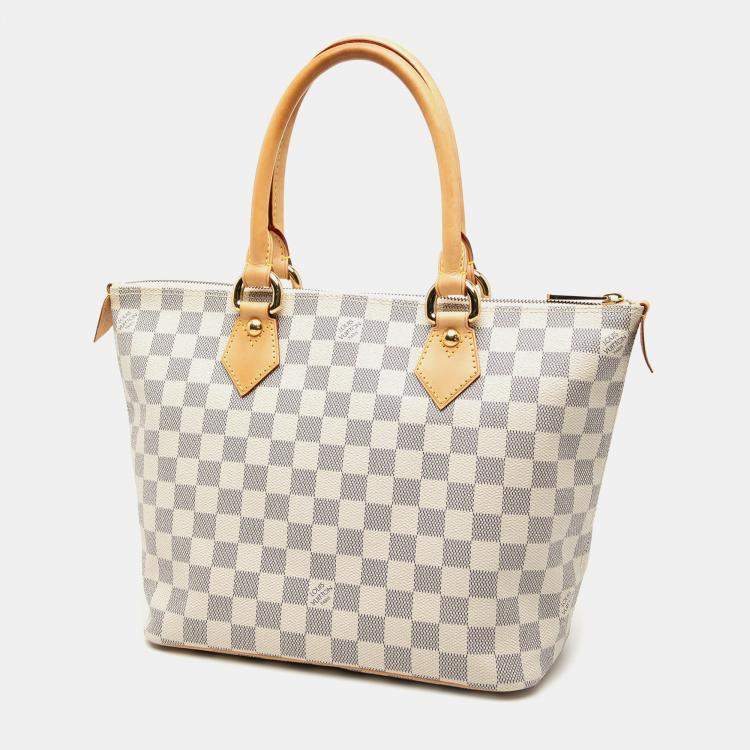 Pre Owned Louis Vuitton White Damier Azur Saleya PM