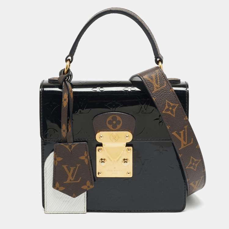 Pre Owned Louis Vuitton Spring Street Black Monogram Vernis Bag