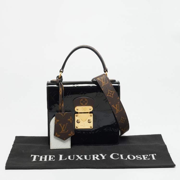 Pre Owned Louis Vuitton Spring Street Black Monogram Vernis Bag