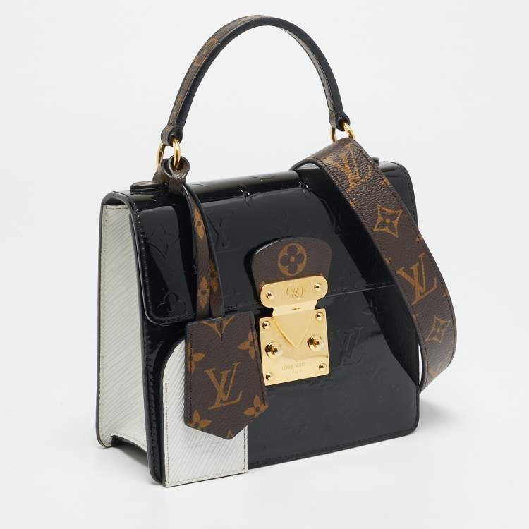 Pre Owned Louis Vuitton Spring Street Black Monogram Vernis Bag
