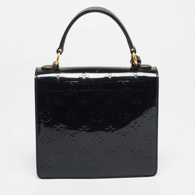 Pre Owned Louis Vuitton Spring Street Black Monogram Vernis Bag