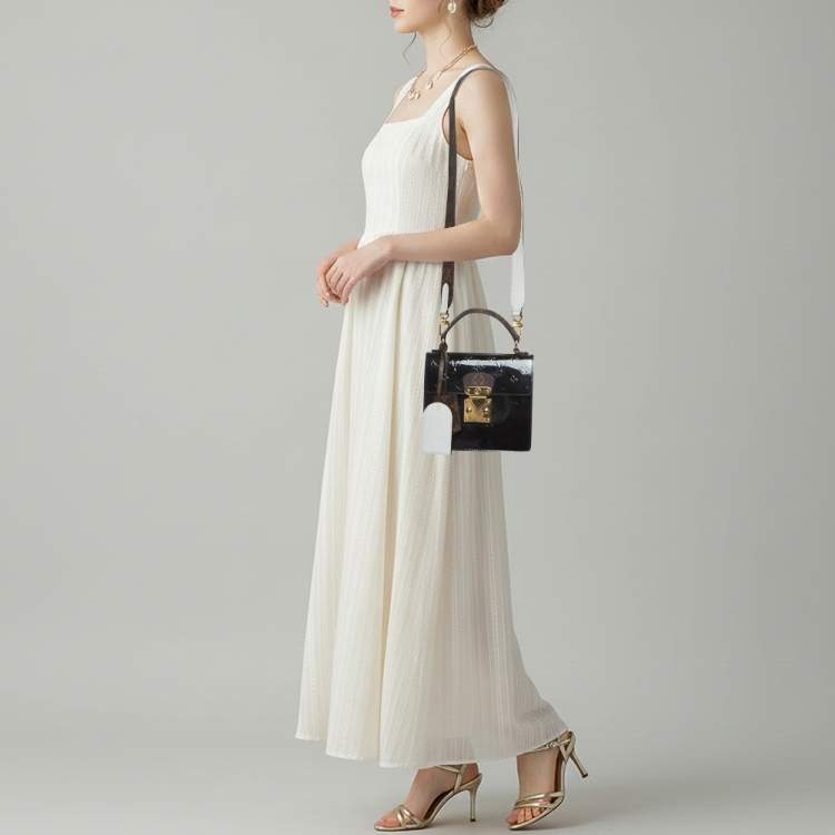 Pre Owned Louis Vuitton Spring Street Black Monogram Vernis Bag