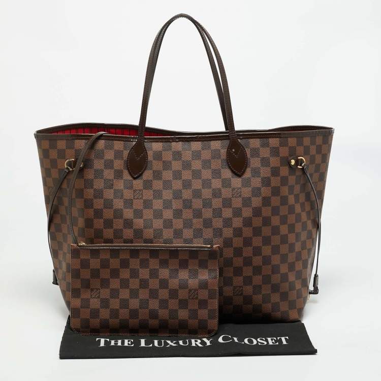 Pre Owned Louis Vuitton Neverfull GM Damier Ebene Canvas Bag