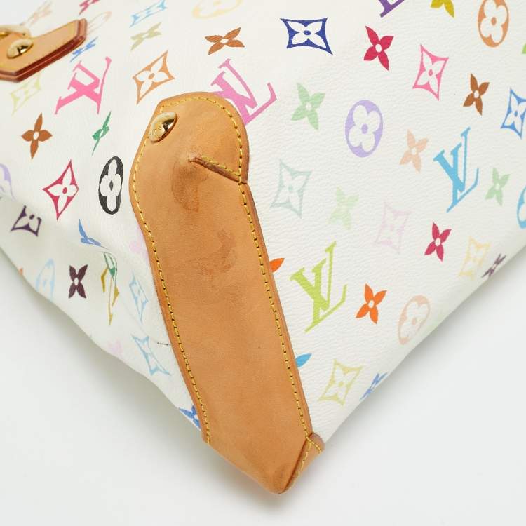 Pre Owned Louis Vuitton Audra White Multicolore Monogram Canvas Bag