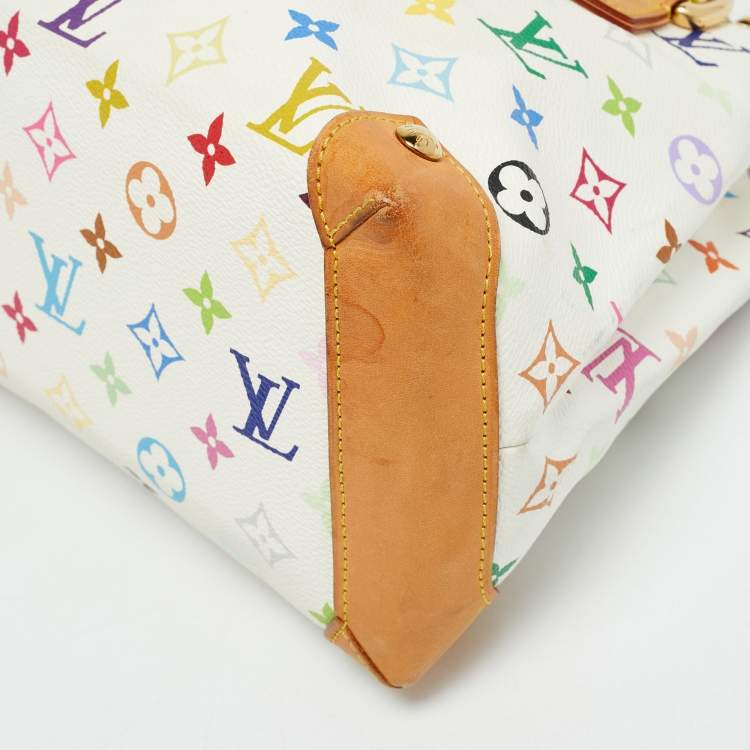 Pre Owned Louis Vuitton Audra White Multicolore Monogram Canvas Bag