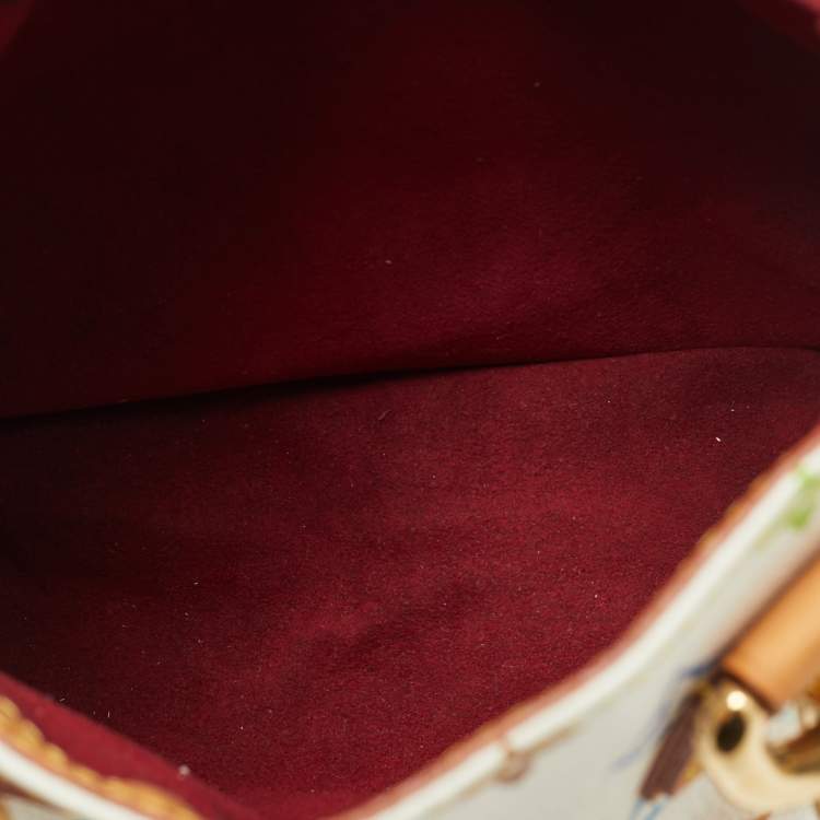Pre Owned Louis Vuitton Audra White Multicolore Monogram Canvas Bag