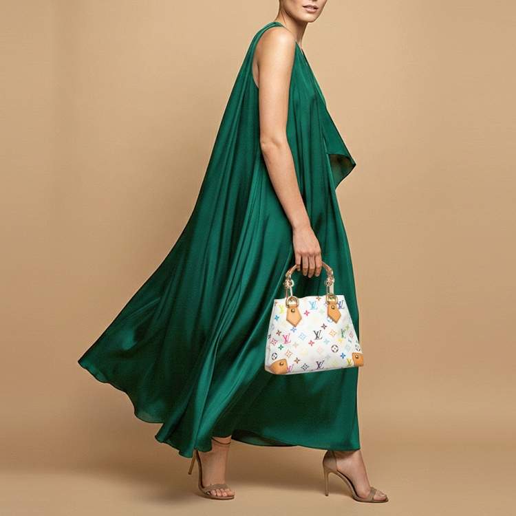 Pre Owned Louis Vuitton Audra White Multicolore Monogram Canvas Bag