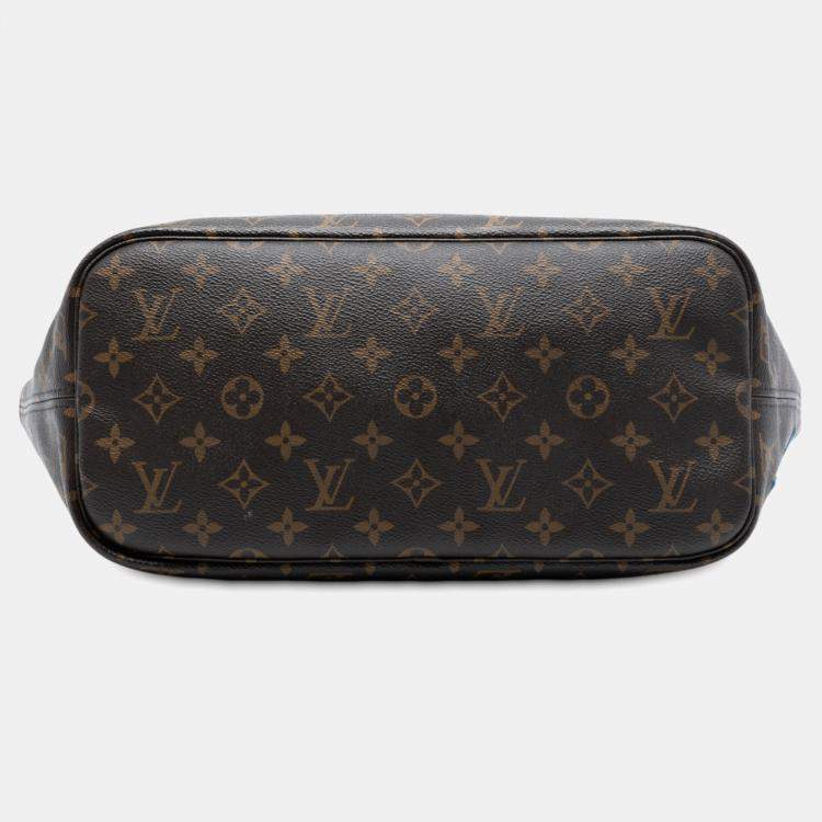 Pre Owned Louis Vuitton Brown Monogram Patches Neverfull MM