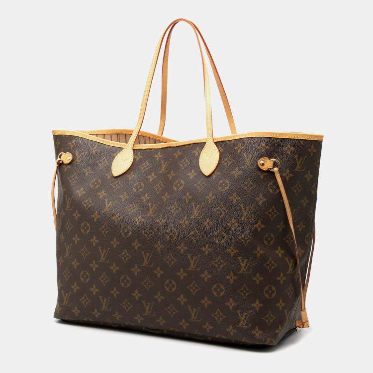 Pre Owned Louis Vuitton Brown Monogram Neverfull GM