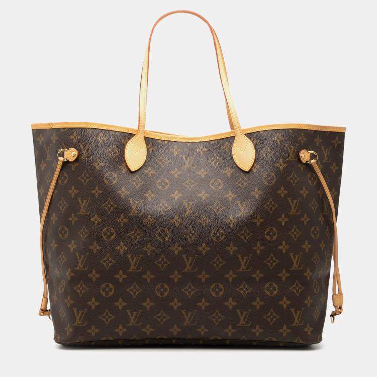 Pre Owned Louis Vuitton Brown Monogram Neverfull GM