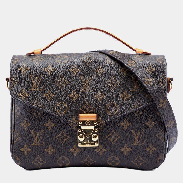 Pre Owned Louis Vuitton Brown Monogram Pochette Metis