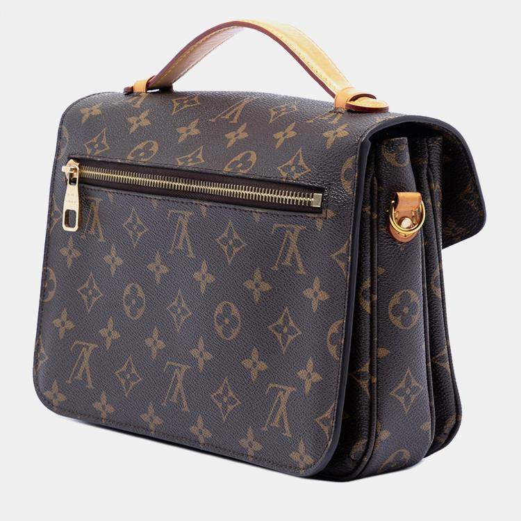 Pre Owned Louis Vuitton Brown Monogram Pochette Metis