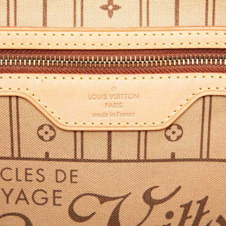 Pre Owned Louis Vuitton Brown Monogram Neverfull MM