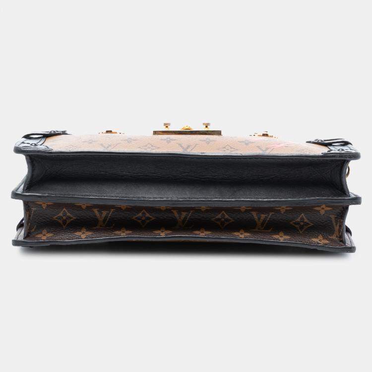 Pre Owned Louis Vuitton Brown Monogram Reverse Trunk Clutch