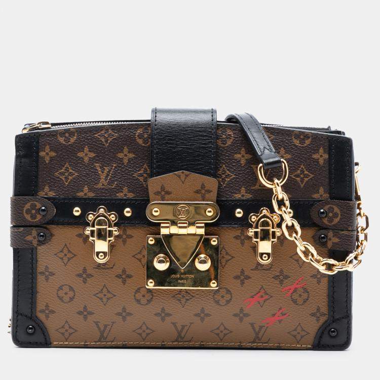 Pre Owned Louis Vuitton Brown Monogram Reverse Trunk Clutch