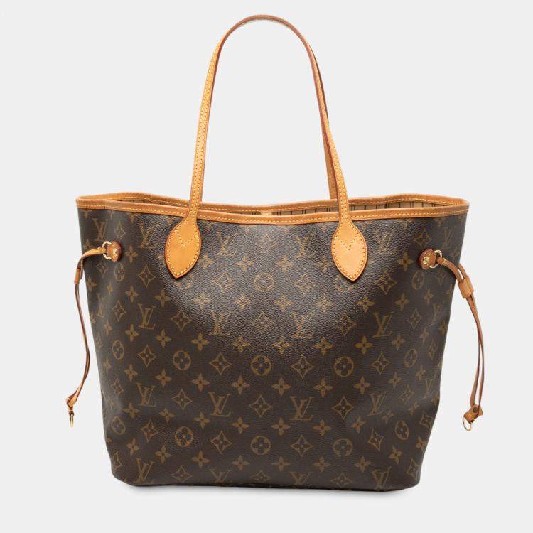 Pre Owned Louis Vuitton Brown Monogram Neverfull MM