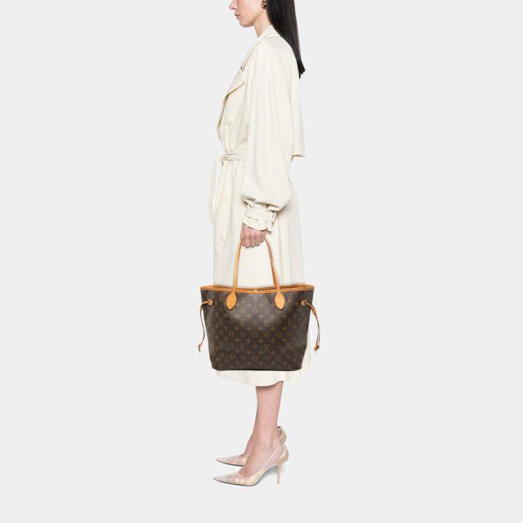 Pre Owned Louis Vuitton Brown Monogram Neverfull MM