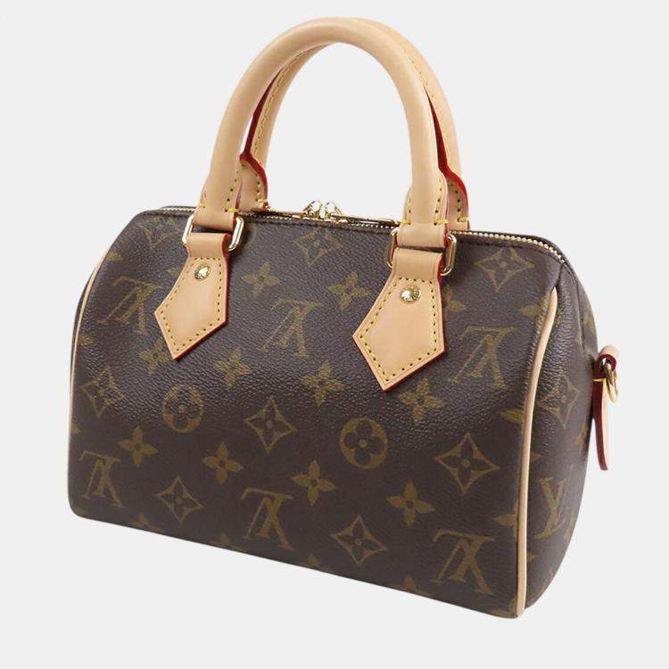 Pre Owned Louis Vuitton Brown Monogram Speedy Bandouliere 20