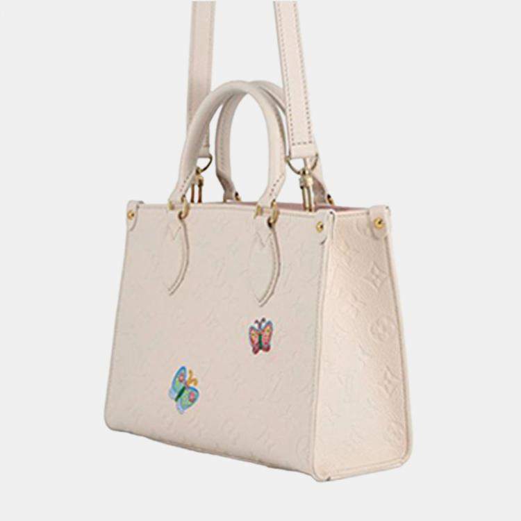 Pre Owned Louis Vuitton White Yayoi Kusama Monogram Giant Empreinte Flower OnTheGo PM