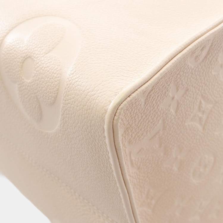 Pre Owned Louis Vuitton On The Go Gm Tote Bag In Monogram Empreinte Leather Ivory
