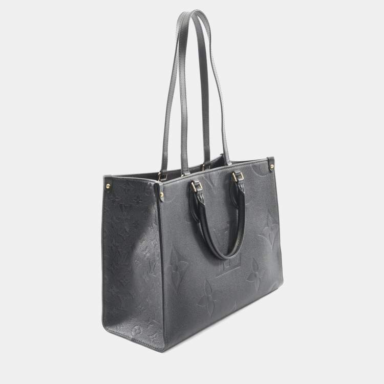 Pre Owned Louis Vuitton On The Go Mm Monogram Empreinte Noir Tote Bag Leather Black