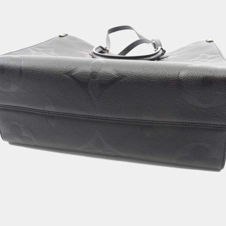 Pre Owned Louis Vuitton On The Go Mm Monogram Empreinte Noir Tote Bag Leather Black