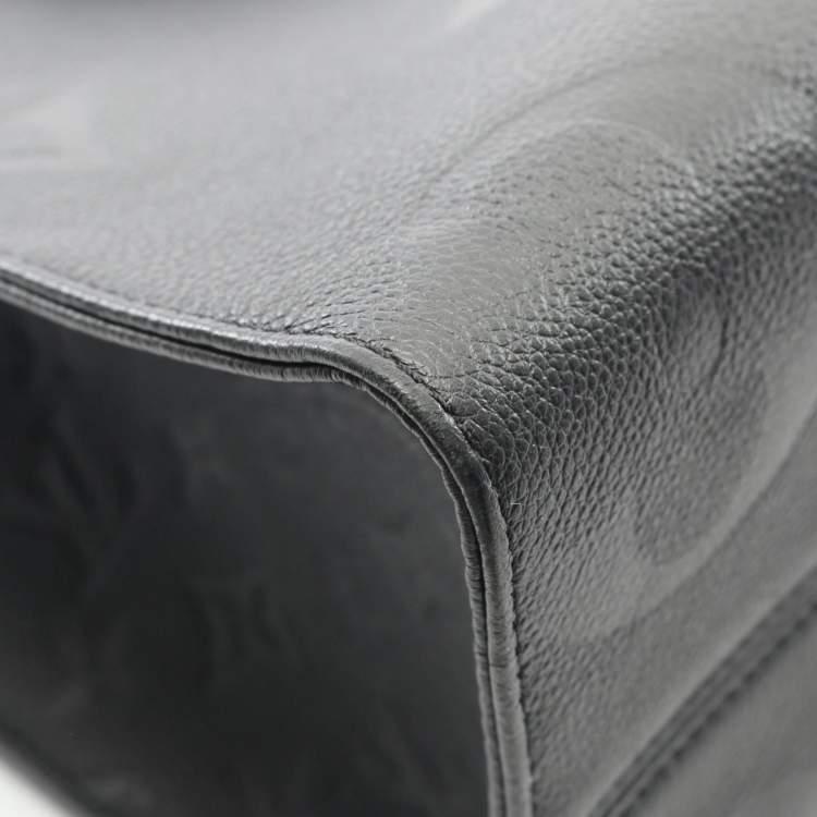 Pre Owned Louis Vuitton On The Go Mm Monogram Empreinte Noir Tote Bag Leather Black