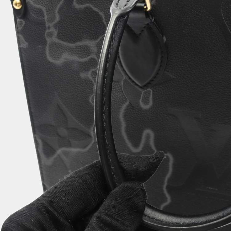 Pre Owned Louis Vuitton On The Go Mm Monogram Empreinte Noir Tote Bag Leather Black