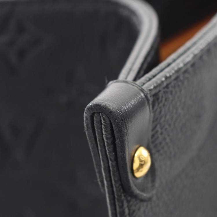 Pre Owned Louis Vuitton On The Go Mm Monogram Empreinte Noir Tote Bag Leather Black