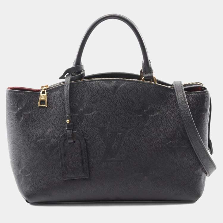 Pre Owned Louis Vuitton Petit Palais Pm Monogram Empreinte Handbag Leather Black