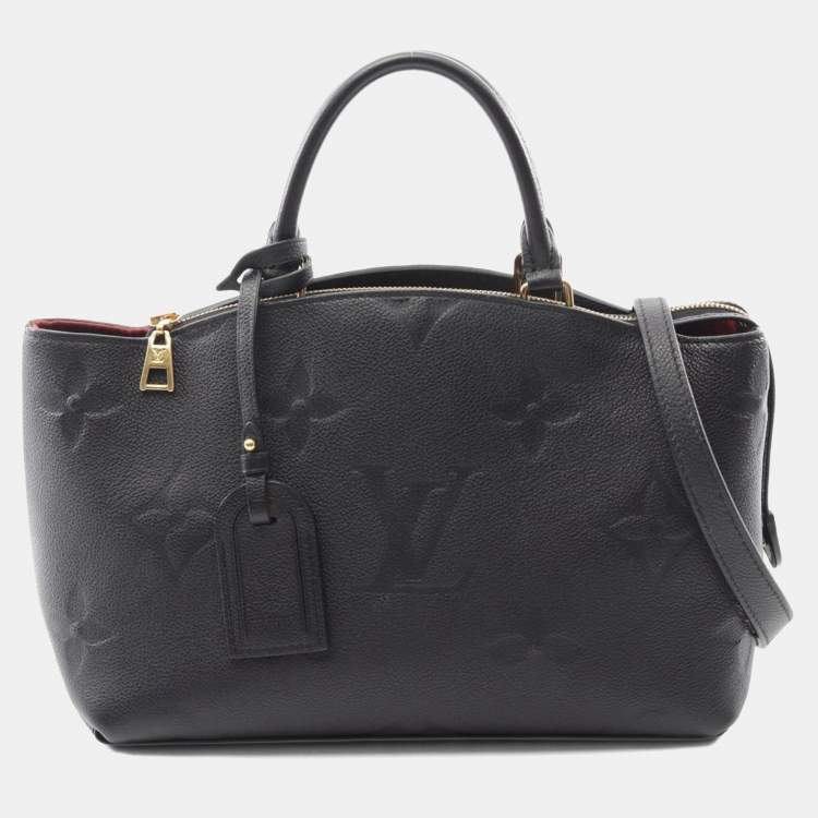 Pre Owned Louis Vuitton Petit Palais Pm Monogram Empreinte Handbag Leather Black