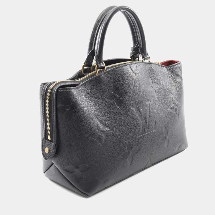 Pre Owned Louis Vuitton Petit Palais Pm Monogram Empreinte Handbag Leather Black