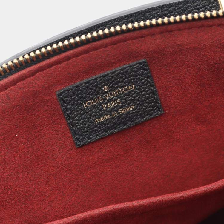 Pre Owned Louis Vuitton Petit Palais Pm Monogram Empreinte Handbag Leather Black