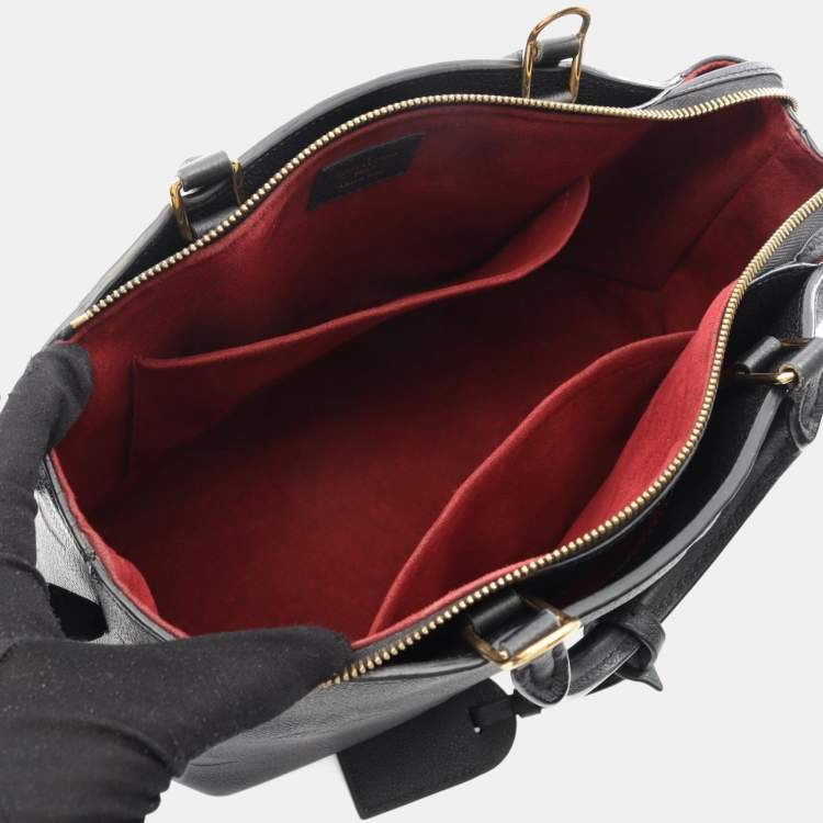 Pre Owned Louis Vuitton Petit Palais Pm Monogram Empreinte Handbag Leather Black