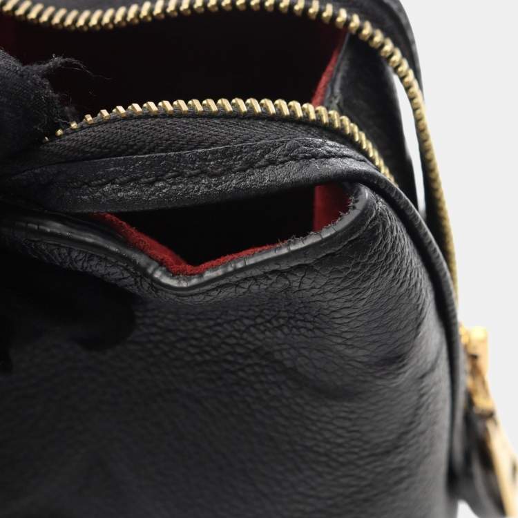 Pre Owned Louis Vuitton Petit Palais Pm Monogram Empreinte Handbag Leather Black