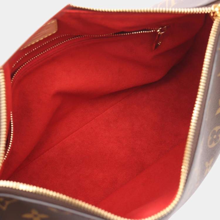 Pre Owned Louis Vuitton Slouchy PM Shoulder Bag In Coated Canvas And Leather With Monogram Design Brown