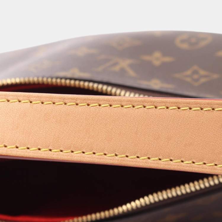 Pre Owned Louis Vuitton Slouchy PM Shoulder Bag In Coated Canvas And Leather With Monogram Design Brown