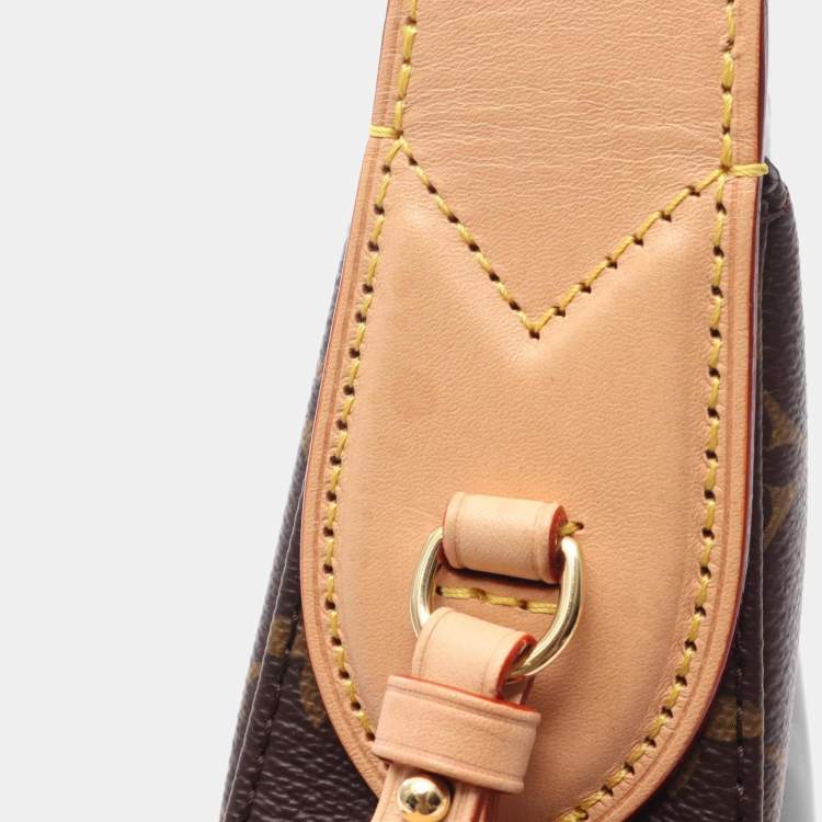 Pre Owned Louis Vuitton Slouchy PM Shoulder Bag In Coated Canvas And Leather With Monogram Design Brown