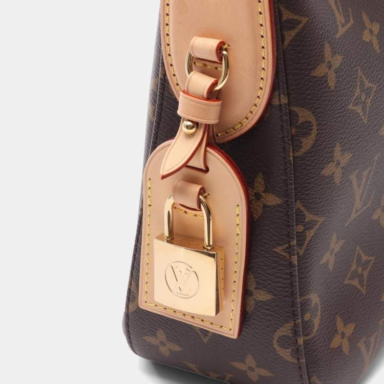Pre Owned Louis Vuitton Slouchy PM Shoulder Bag In Coated Canvas And Leather With Monogram Design Brown