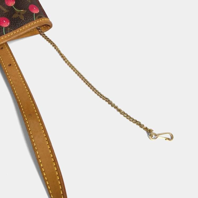 Pre Owned Louis Vuitton Monogram Cherry Bucket Pm Canvas Design Brown.