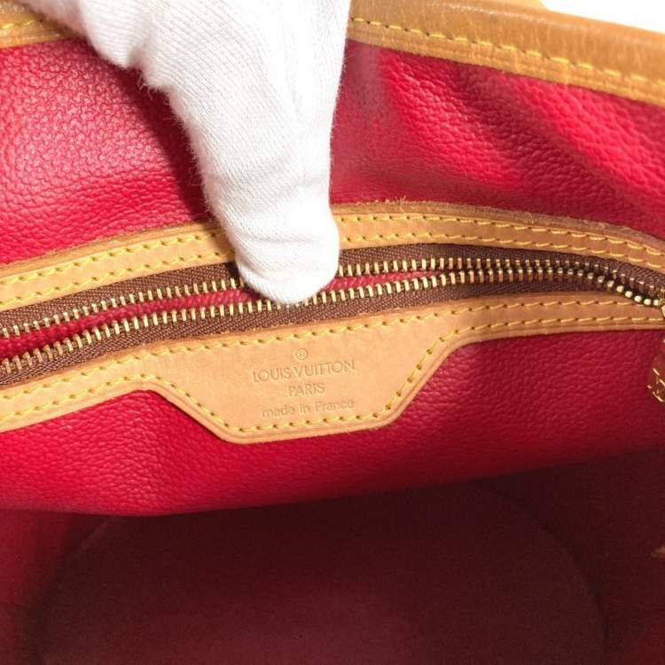 Pre Owned Louis Vuitton Monogram Cherry Bucket Pm Canvas Design Brown.