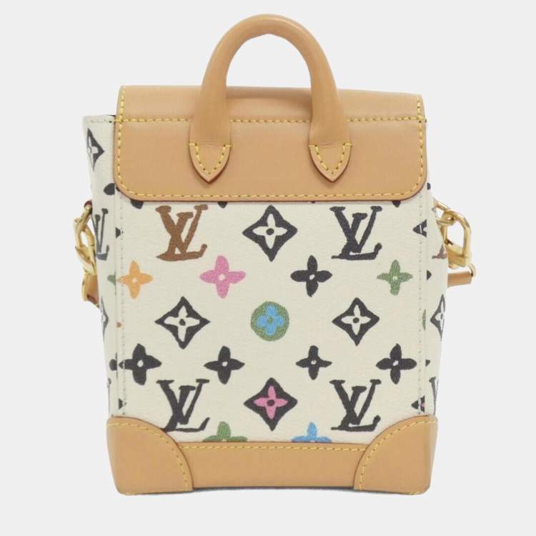 Pre Owned Louis Vuitton Multicolor, White Monogram Craggy Nano Steamer Shoulder Bag